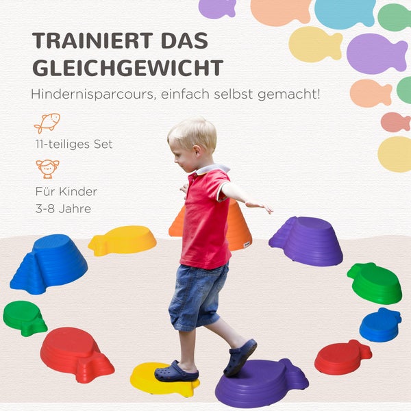 Outsunny Flußsteine, 11ER Balance-Steine, 42L x 31B x 20H cm, PP, Gelb