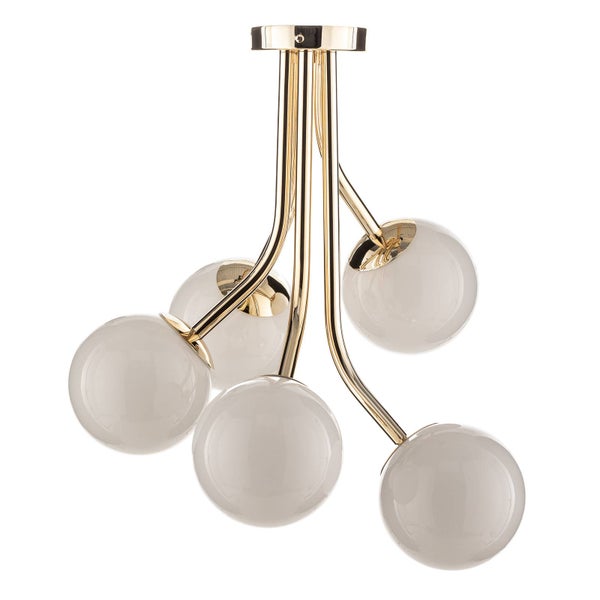 Deckenleuchte mit fünf Leuchtkörpern in Kugelform