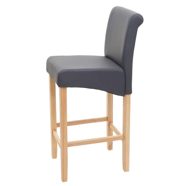 Barhocker mit Holzbeinen und gepolsterter Sitzfläche