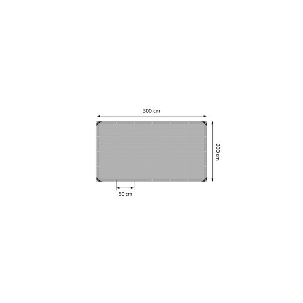 ECD Germany Premium Abdeckplane Gewebeplane mit Ösen + 10 Haken, 3x2m 6m², 650g/m², Grau, PVC, Wasserdicht, Reißfest, LKW-Plane Bootsplane Gartenplane Holzplane, Schutzplane für Gartenmöbel Pool Auto