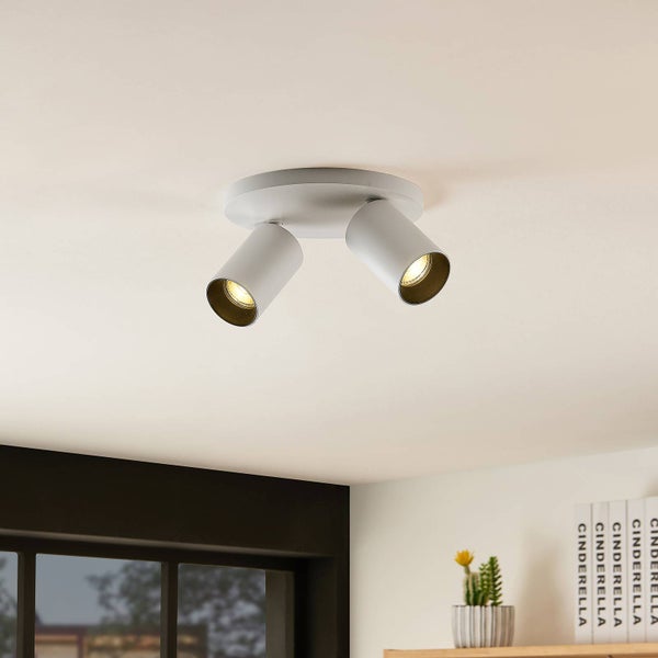 Arcchio Strahler Brinja (Modern) in Weiß aus Aluminium (2 flammig, GU10) - Deckenlampe Deckenleuchte Lampe Spot Flurleuchte