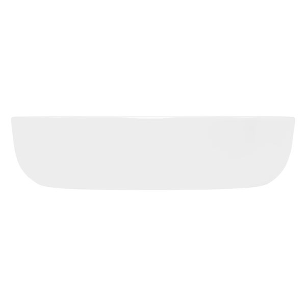 ECD Germany Design Waschbecken Waschtisch 600 x 420 x 145 mm aus Keramik Weiß - Aufsatzbecken Aufsatzwaschbecken Handwaschbecken Aufsatzwaschtisch Spülbecken Wasserfall Waschschale Waschschüssel