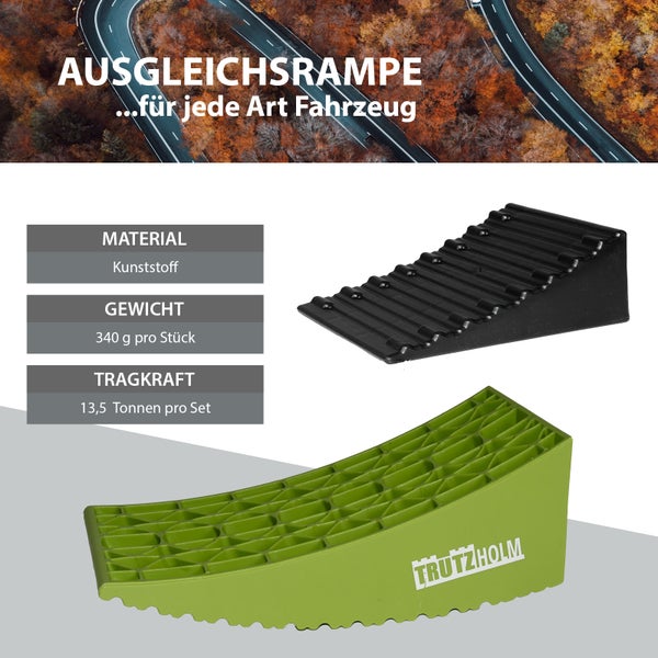 Ausgleichsrampe aus Kunststoff für Fahrzeuge, Tragkraft 13,5 Tonnen pro Set, Marke TRUTZHOLM