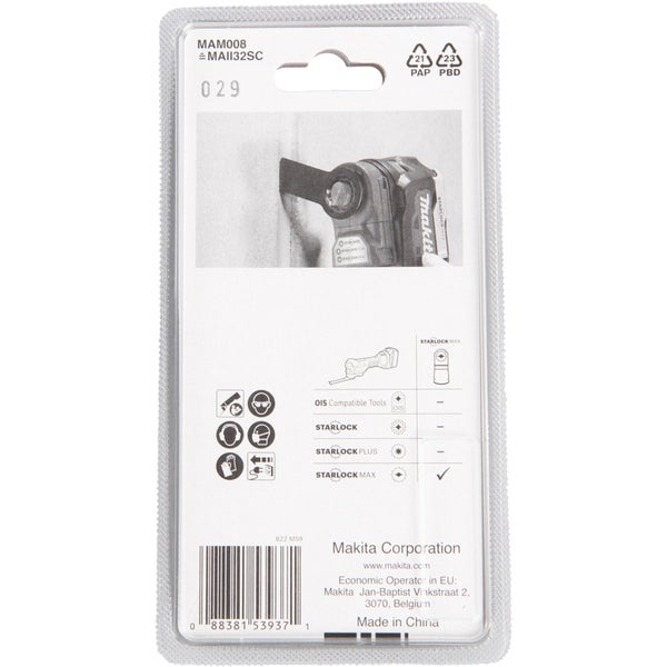 Verpackung einer Makita Starlock Max Sägeblattaufnahme