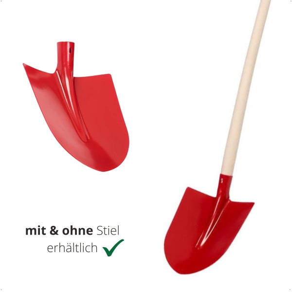 Frankfurter Schaufel aus Metall, erhältlich mit und ohne Holzstiel.