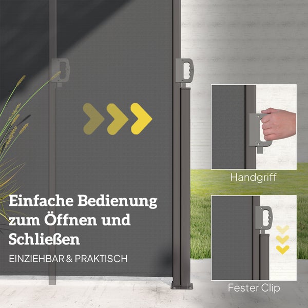Outsunny 2er-Set Seitenteile für Pavillon 3x3/3x9 m, Seitenwand mit Fenster und Klettverschluss, wasserdicht Seitenwände aus Oxfordstoff, als Windschutz und Sichtschutz für Partyzelt, Schwarz