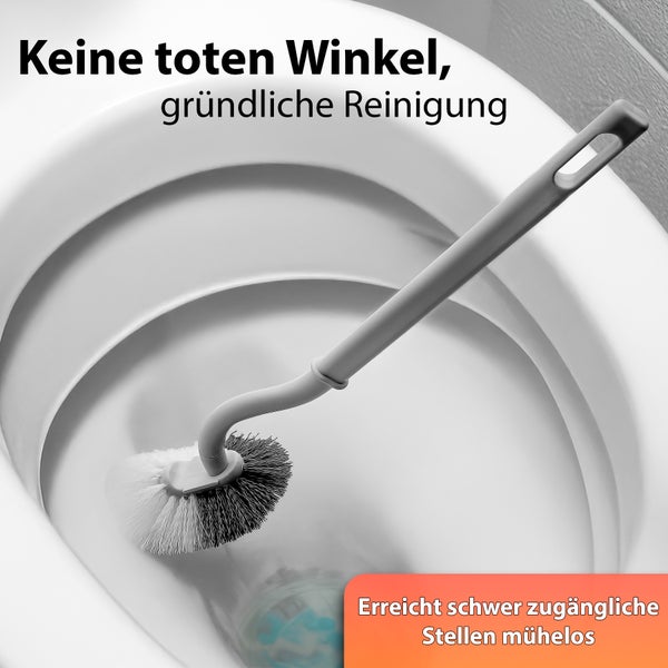 Toilettenbürste im Toilettenbecken für gründliche Reinigung
