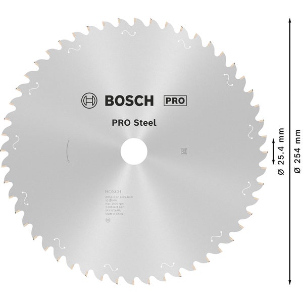 Bosch PRO Steel Sägeblatt für Kreissägen Netz- / kabelgebunden 254 x 2,2 x 25,4 mm T52 - 2608844867