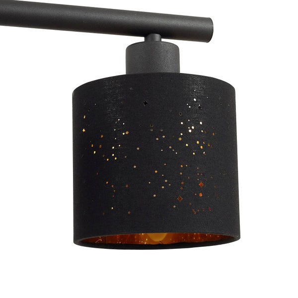 Lindby Pendelleuchte Vasilia (Modern) in Schwarz aus Textil (4 flammig, E14) - Deckenlampe Esstischlampe Hängelampe Hängeleuchte Wohnzimmerleuchte