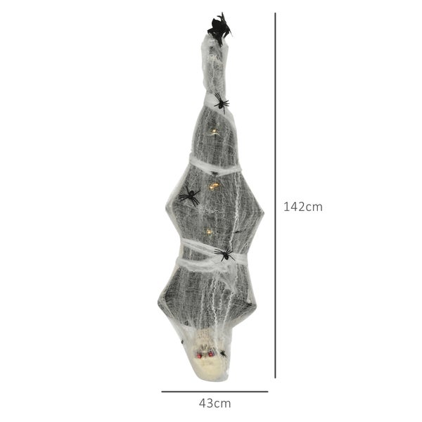 HOMCOM Halloween Dekoration, 43L x 21B x 142H cm, Polyester, PE, Stahl, Grau