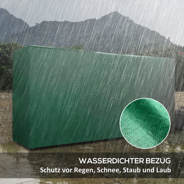 Outsunny Kaminholzregal, mit Wasserabweisender Abdeckung, Verstellbar, für Garten, Terrasse, 200 x 36 x 99 cm, Metall, Schwarz