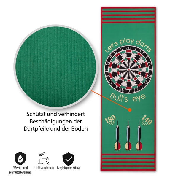 Dartmatte mit Dartscheibenmotiv zum Schutz von Böden