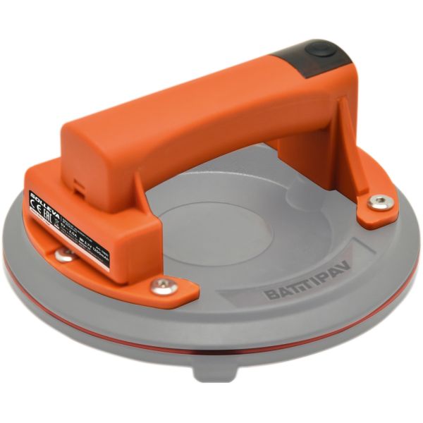 Elektrischer Saugheber Battipav Solleva für Fliesen und Glas, orange und grau.