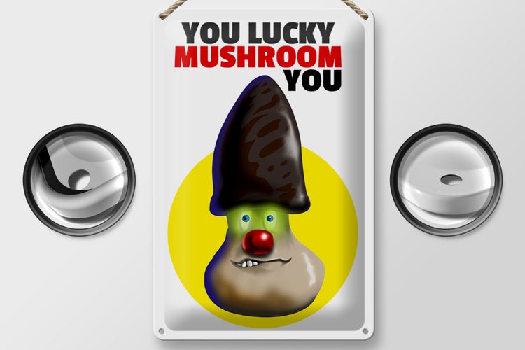 Blechschild Spruch 20x30cm You lucky mushroom you