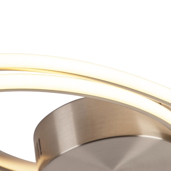 Nahaufnahme einer runden LED-Deckenleuchte aus Metall