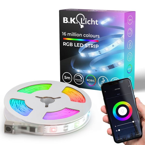 LED Streifen 5 m - smart, dimmbar, USB, Farbwechsel, Magic RGB