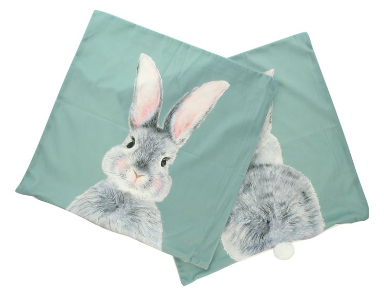 FRANK FLECHTWAREN | Kissenhülle Häschen, 2er Set, POLYESTER, 45 x 45 cm