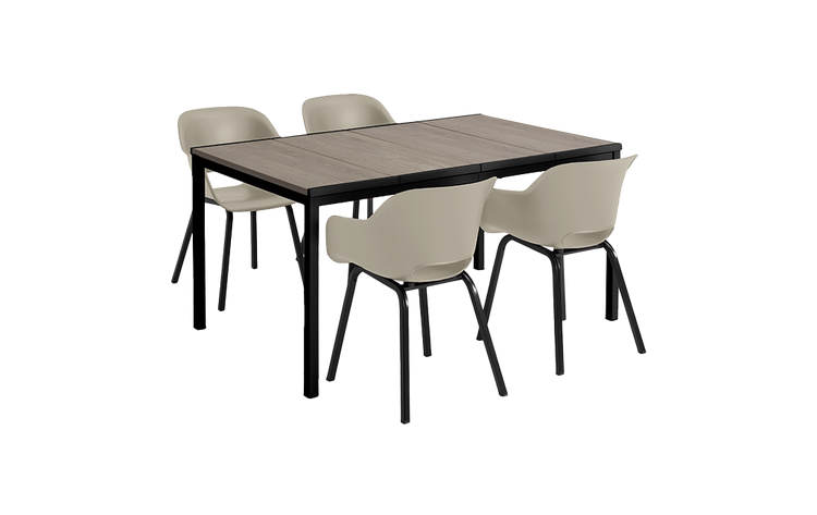 Keter Signature Porto Tisch 160 cm + 4 Noa Stühle – Stilvolles Outdoor-Dining für bis zu 4 Personen