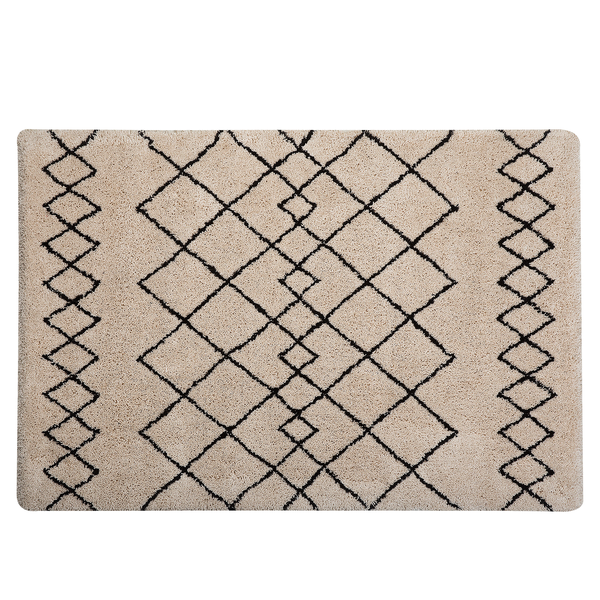 Teppich beige / schwarz 160 x 230 cm Shaggy HAVSA