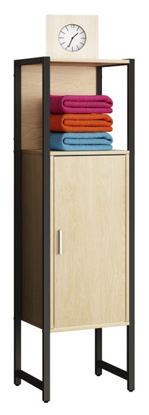 Holz Metall Badmöbel Midischrank Badschrank Edino