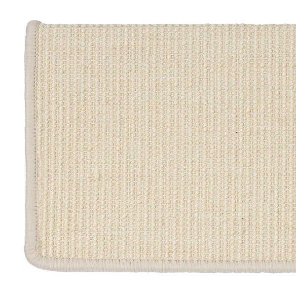 FLOORDIREKT Stufenmatte aus Sisal - Pure Nature - Umkettelt & Selbstklebend - Elfenbein - 23,5 x 65 cm - Rechteckig