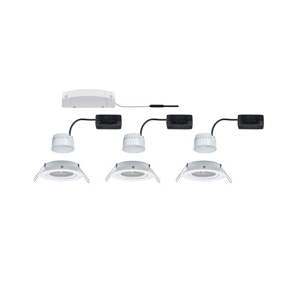 Smart Home Zigbee Set Einbauleuchte Nova Coin + Zigbee Cephei schwenkbar rund 84mm 50° Coin 3x6W 3x470lm 230V 2700K Weiß matt