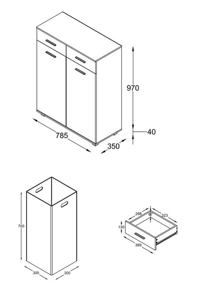 Wäscheschrank Wäschetruhe Wäschebox Zalo L