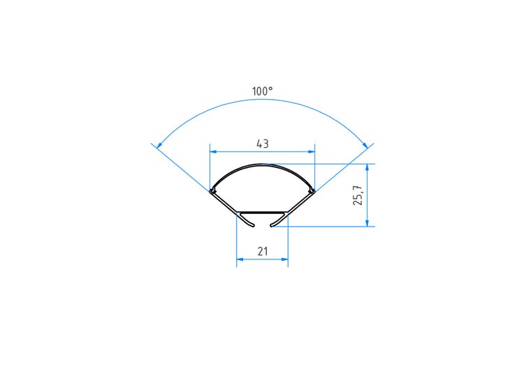 TIVENDIS Led Alu Profil 2 m ER20 Komplett Set für Strip / Streifen bis 20 mm breit | Abdeckung transparent klar, Endkappen, Befestigungclips | L-Form Winkel Ecke Winkelprofil Eckprofil eloxiert