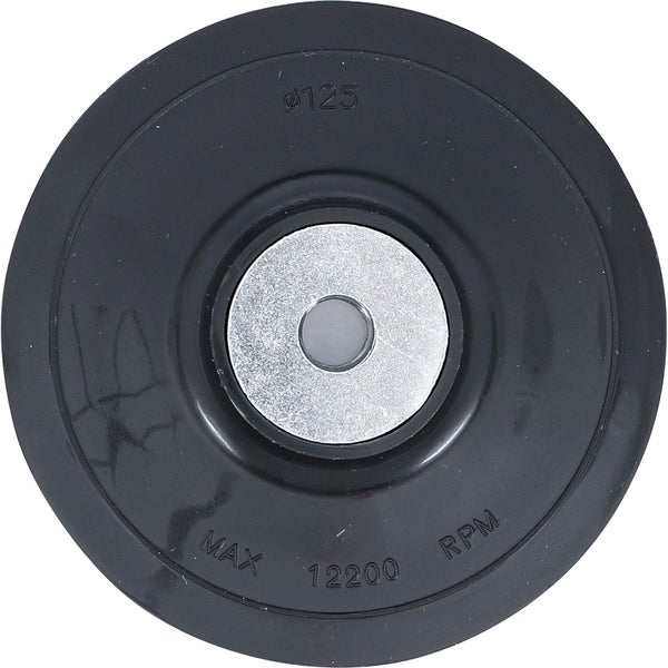 Schleifteller mit einem Durchmesser von 125 Millimetern und einer maximalen Drehzahl von 12200 Umdrehungen pro Minute