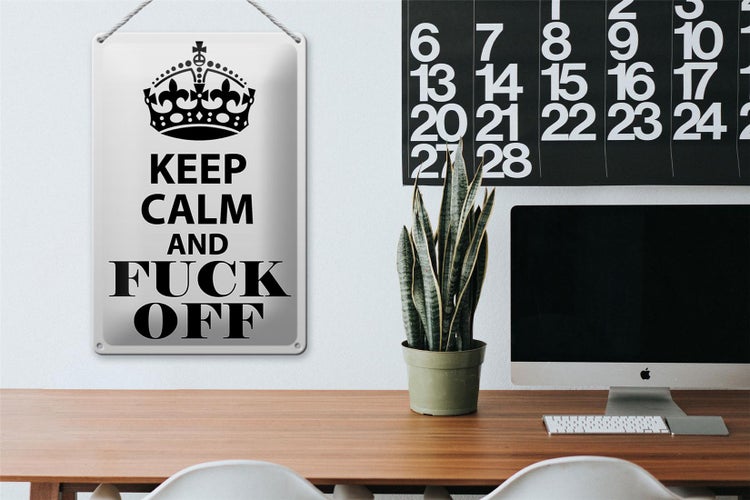 Blechschild Spruch 20x30cm Keep Calm and fuck off