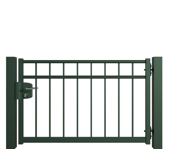 Gartentor aus Metall mit Schloss