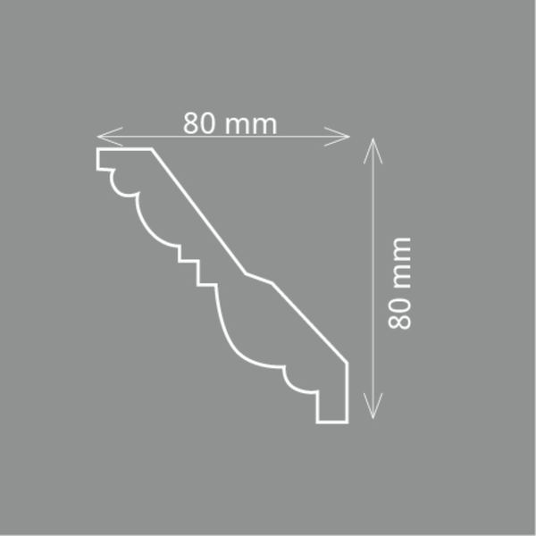 HOMESTAR Zierleiste Olga (80 x 80mm), Länge 2m