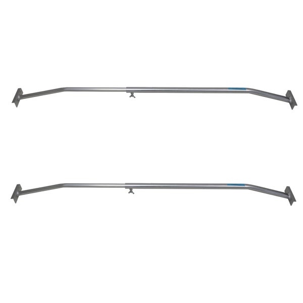 Zwei ausziehbare Duschvorhangstangen aus Metall