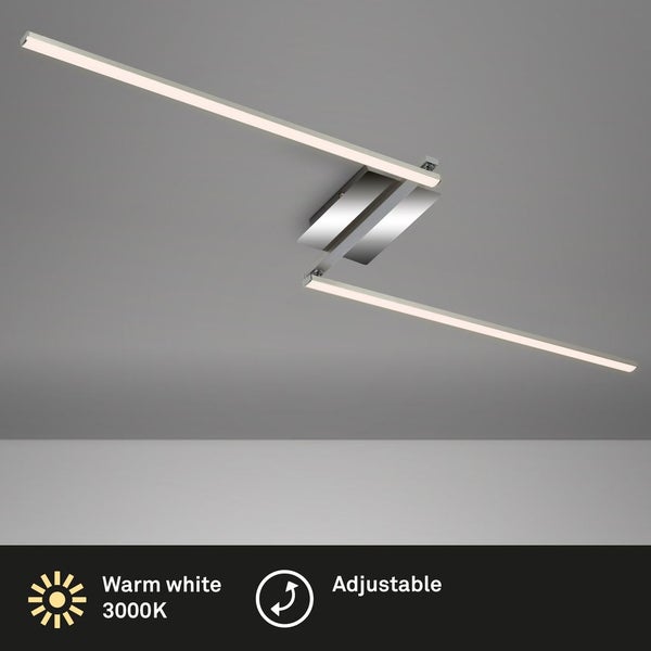 LED Deckenleuchte 2-flammig schwenkbar alu-chrom 3000K 12W Metall Briloner