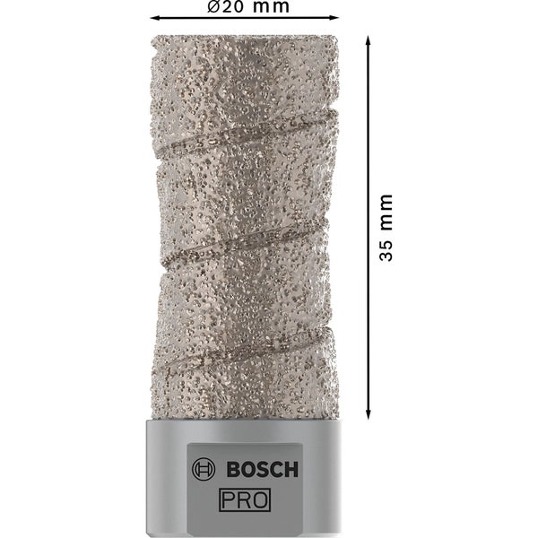 Bosch Pro Diamant-Bohrkrone, Durchmesser 20 mm, Länge 35 mm