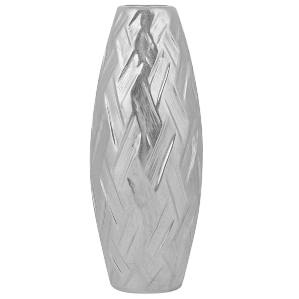 Dekovase ARPAD Steinzeug 33 cm Silber