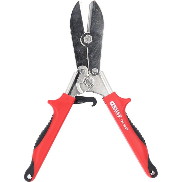 Blechschere mit roten Griffen