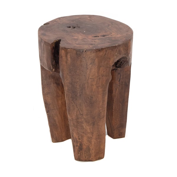 Hocker LOG  41x29x29 cm, Massivholz dunkelbraun