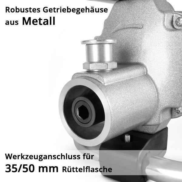 Metallgetriebegehäuse mit Werkzeuganschluss für 35/50 mm Rüttelflasche