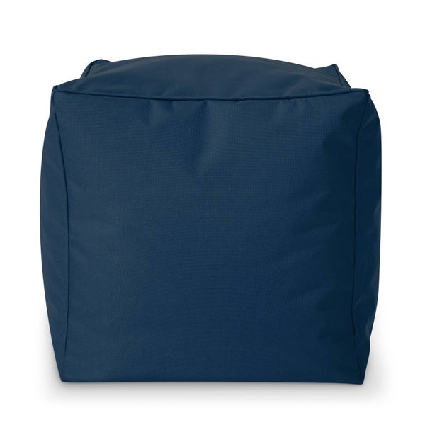 Green Bean Sitzsack-Hocker 40x40x40cm mit EPS-Perlen Füllung - Fußhocker Fußkissen Sitz-Pouf für Sitzsäcke - Bodenkissen für Kinder und Erwachsene - Fußablage Sitzkissen Sitzhocker Dunkelblau