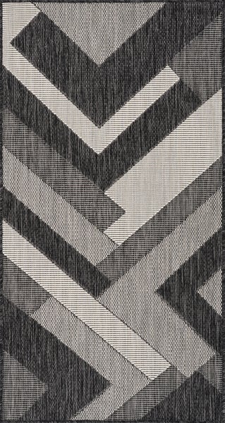 In-/Outdoor-Teppich Grau/Elfenbein 80x150 cm ABBY
