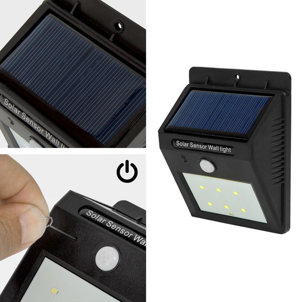Solar Sensor Wandleuchte mit Bewegungsmelder und Solarpanel