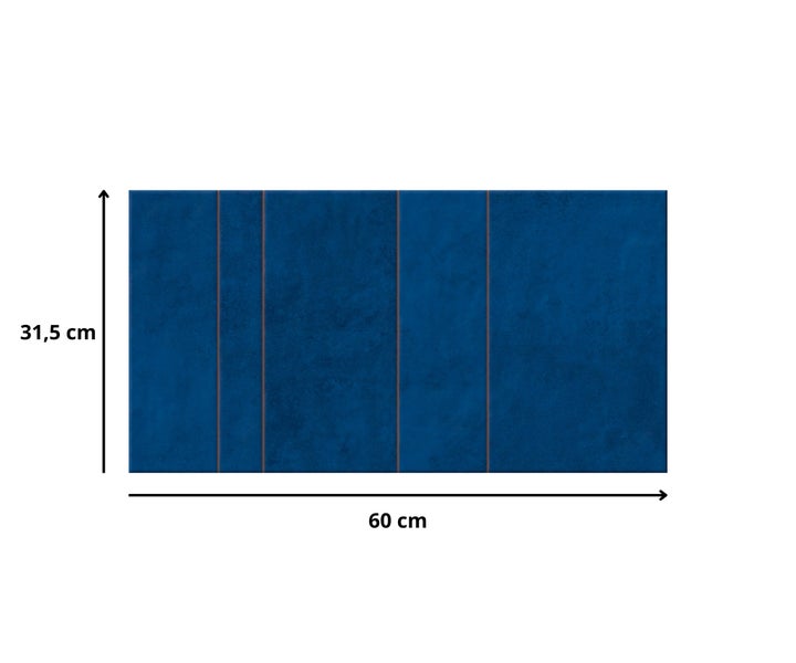 Feinsteinzeug Wandfliese Kian Blue 31,6x60x0,95 cm glasiert poliert Rundkante