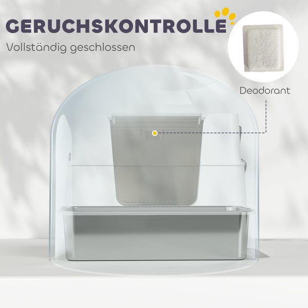 Geschlossene Katzentoilette mit Geruchskontrolle und Deodorant