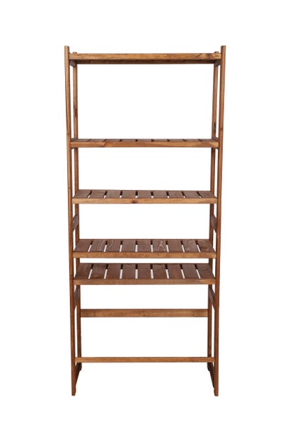 PROREGAL Getränkekistenregal SPREEWALD HxBxT 163x70x33cm 1 Ebene für Kisten + 5 Ablagen Massives Kiefernholz Braun geölt