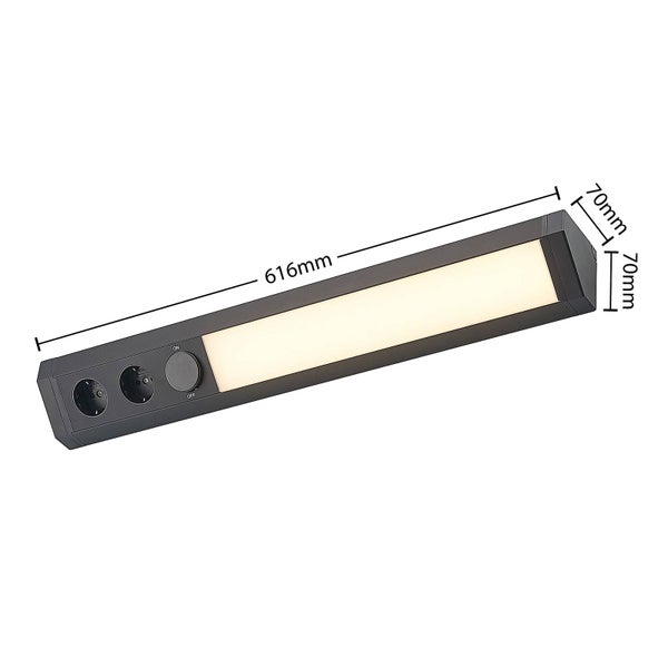 Arcchio LED Unterschrankleuchten Ovano (Modern) in Schwarz aus Aluminium (1 flammig, ) - Unterbauleuchten Wohnzimmerleuchte