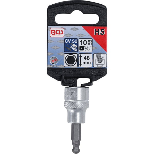 BGS technic Steckschlüssel-Einsatz H5 mit 10 mm und 3/8 Zoll Anschluss