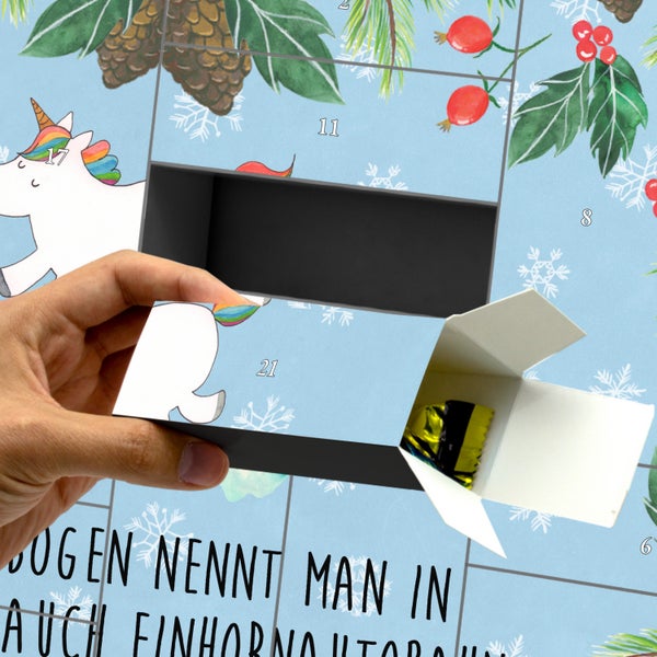 Mr. & Mrs. Panda Befüllbarer Adventskalender Einhorn Regenbogen - Blau Pastell