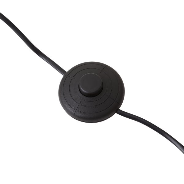 Schwarzer Fußschalter mit Kabel.
