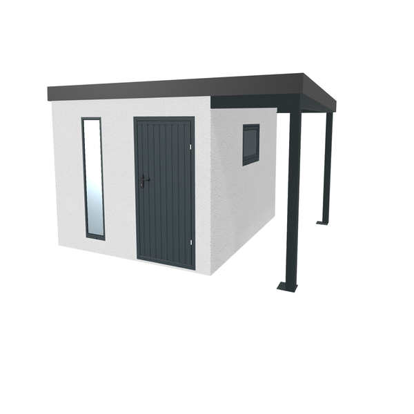 Gartenhaus mit Anbau für zusätzlichen Stauraum